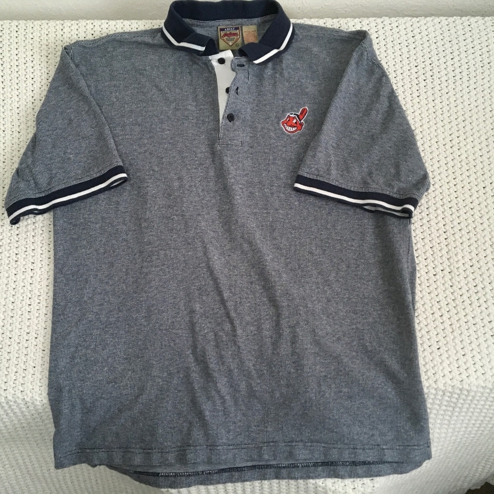 Polo Shirt Sewn On Cleveland Indians Men’s Size L